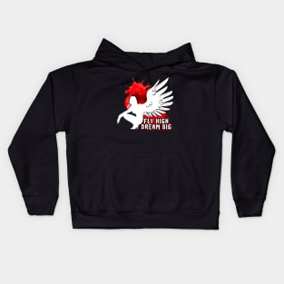 Fly High Dream Big Angel Open Wings Kids Hoodie